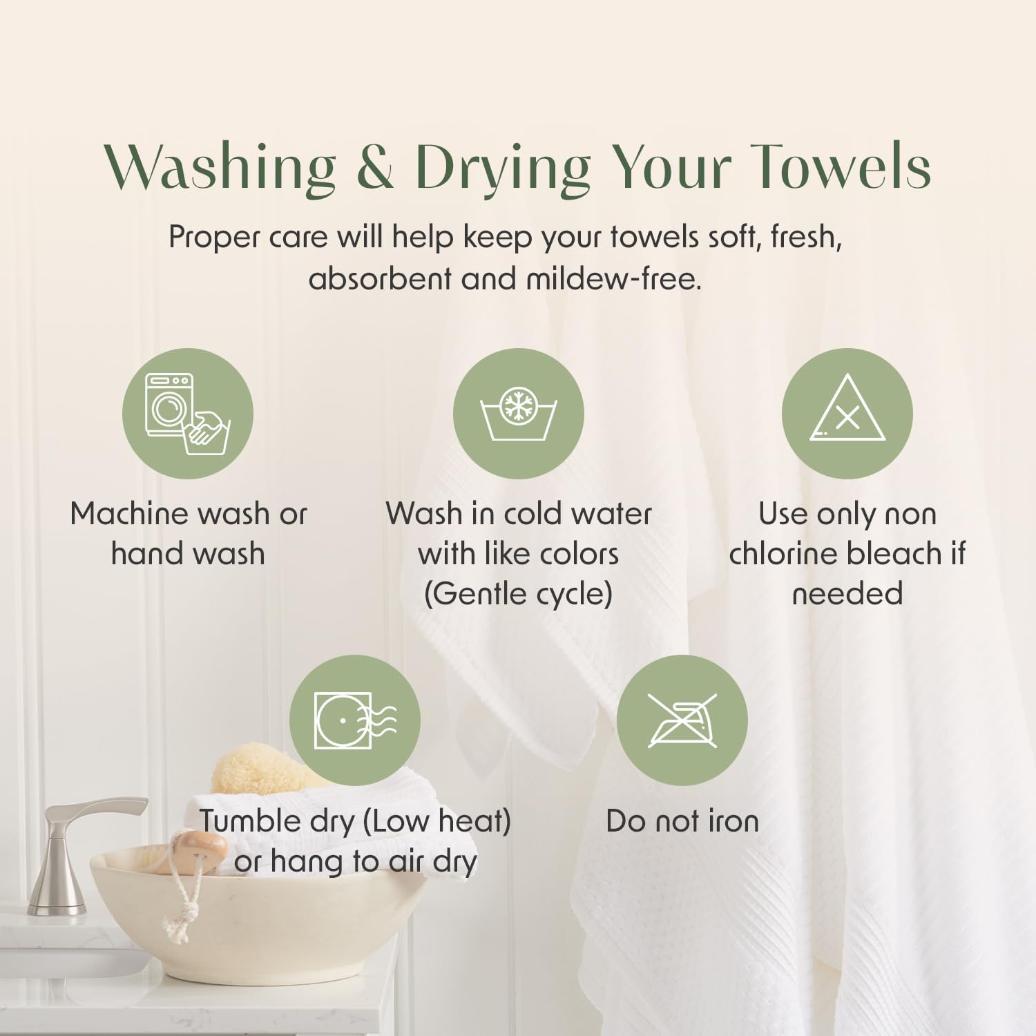 Springtree Home 100 Cotton 6-Piece Bath Towel Set