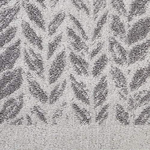 SKL Home Distressed Leaves Bath Towel Gray 28x54 1