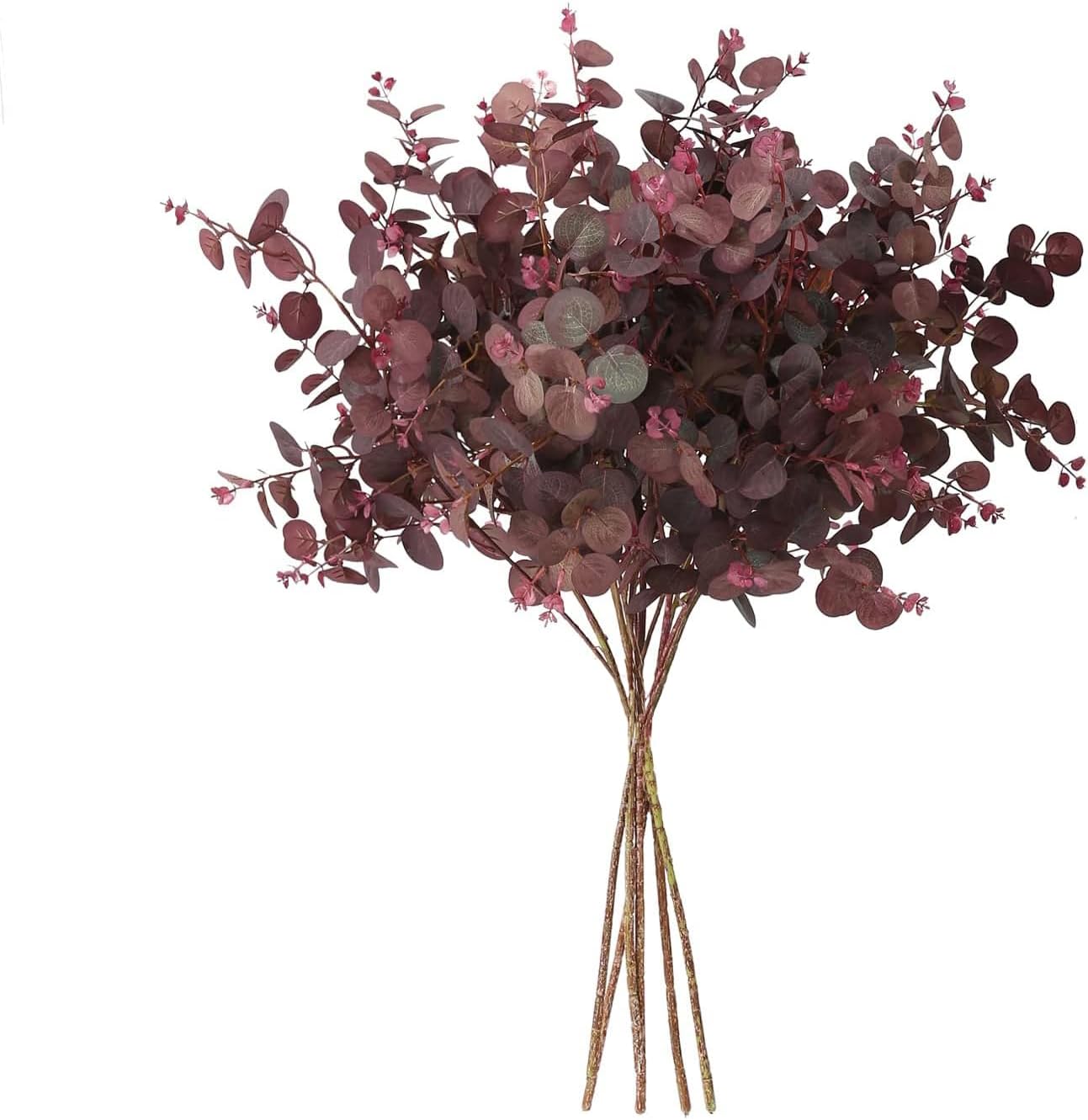 FUNORNAM 3Pcs Artificial Eucalyptus Leaves Stems for Home Decor
