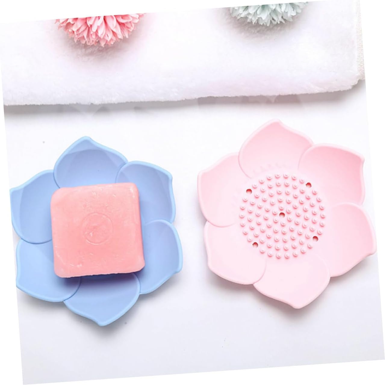 MAGICLULU 2 Pcs Silicone Soap Dish Holder for Shower Wall