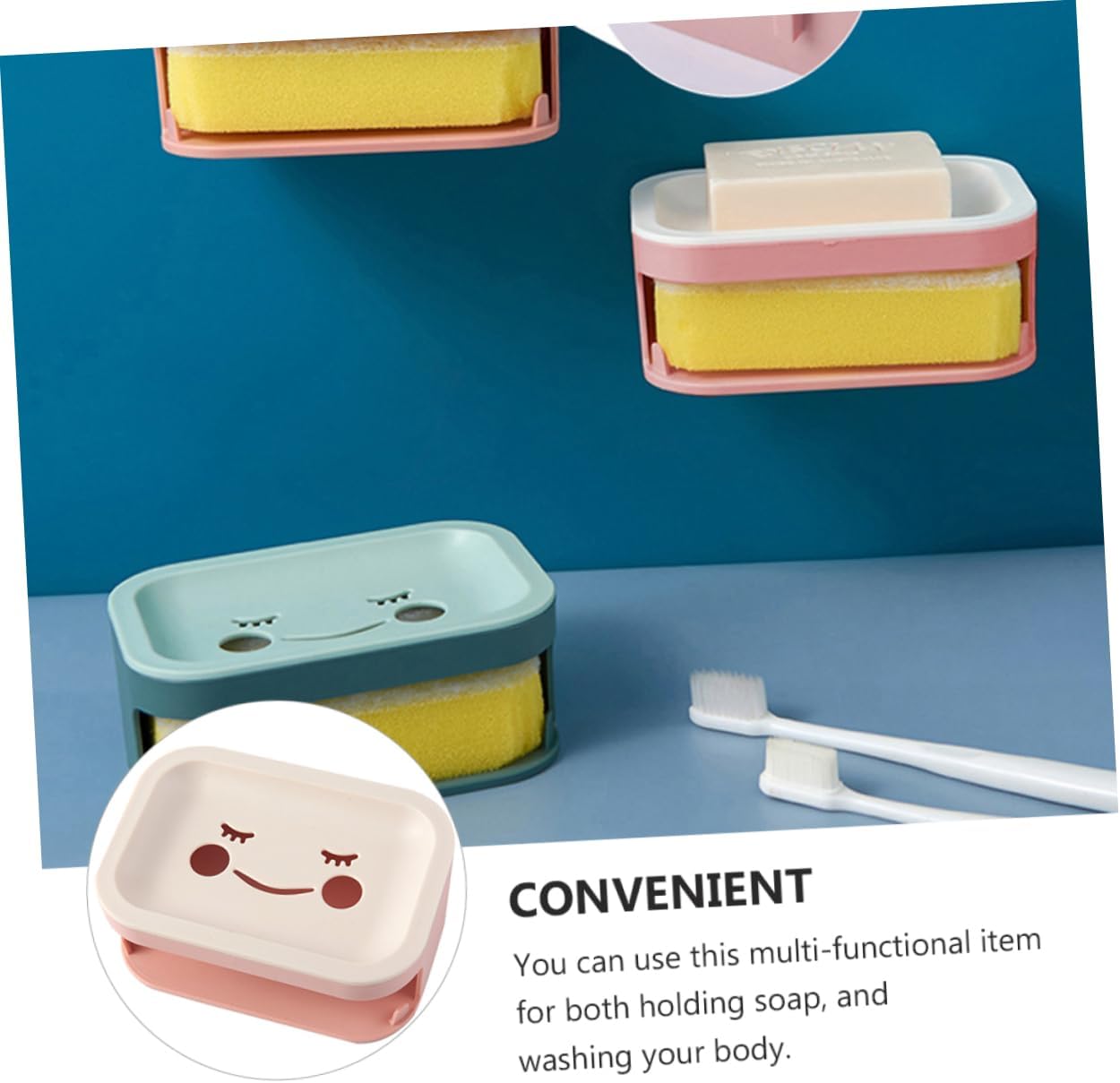 Double Layer Wall-Mounted Soap Dish with Drainage