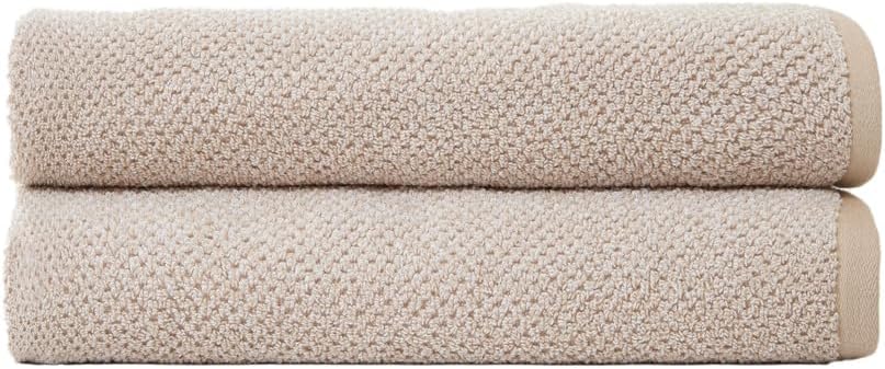 Cozy Earth Nantucket Sand Bath Towel Set - 2 Pack 30 x 58