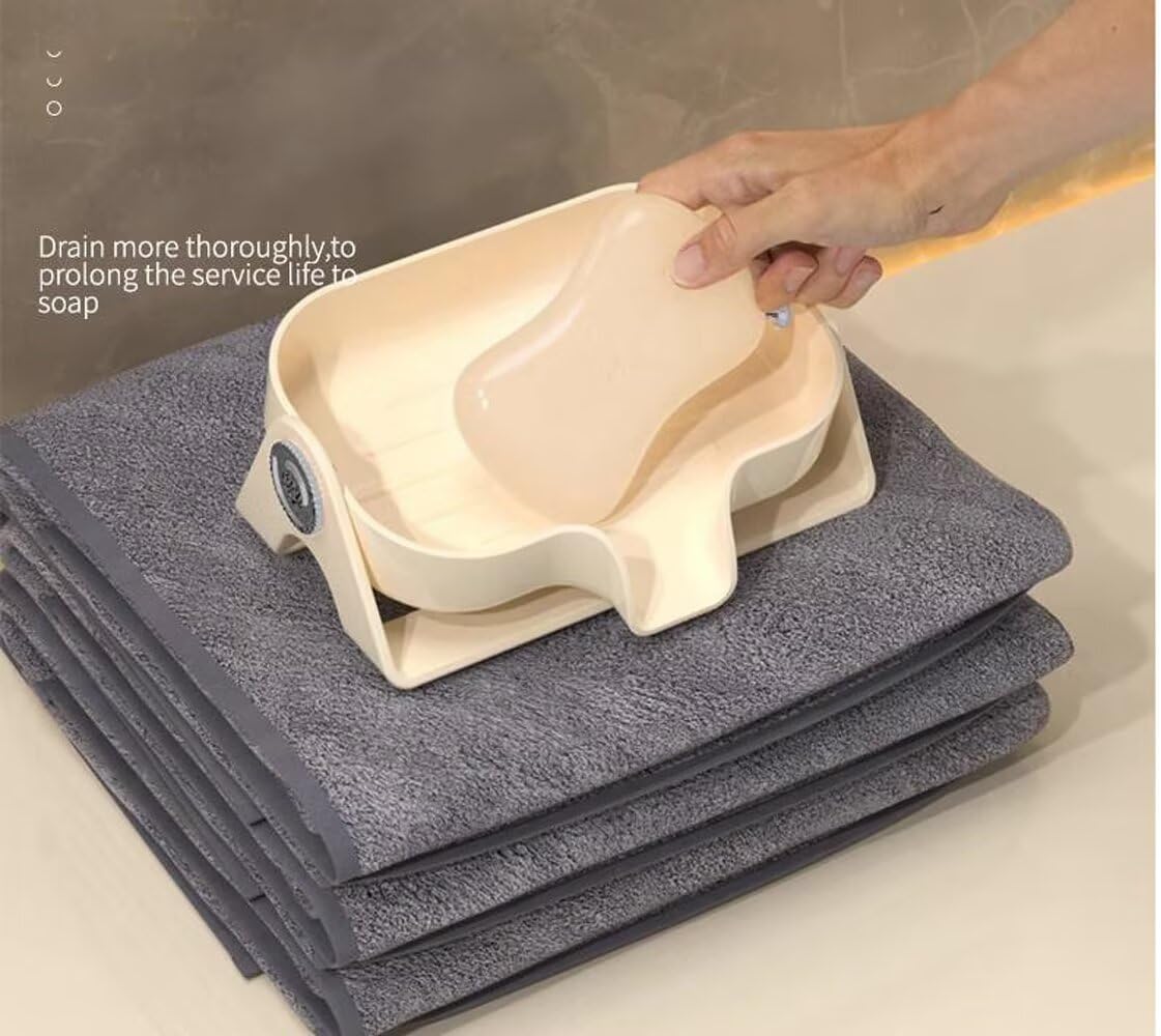 FABEILAI Soap Dish with Drain Black
