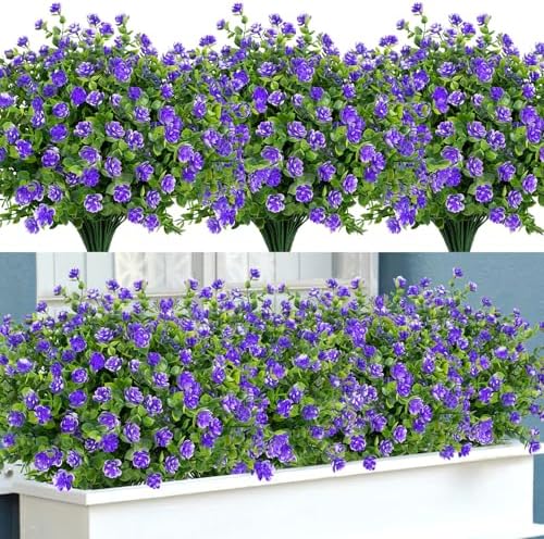 Bassion 20 Packs UV Resistant Artificial Eucalyptus Flowers