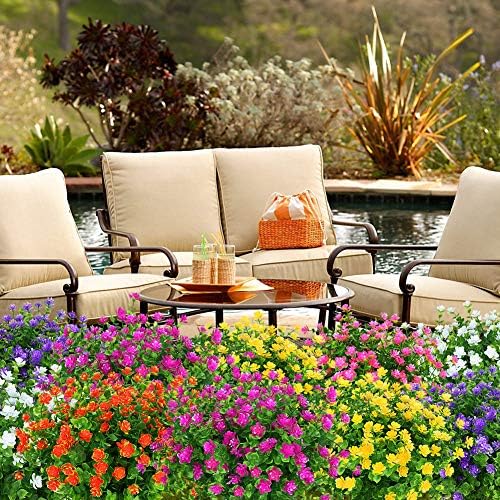 KLEMOO 8 Bundles UV Resistant Artificial Boxwood Shrubs