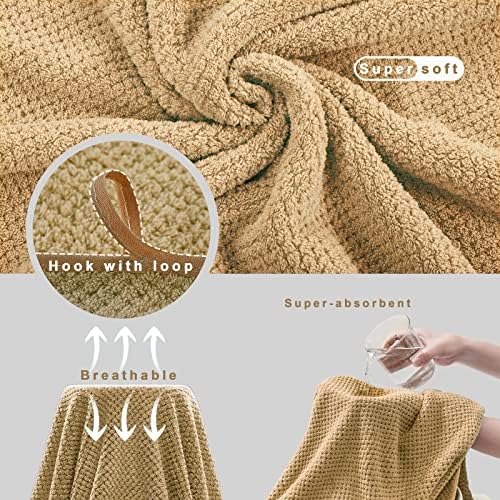 OLESTER Microfiber Bath Towel Set Brown 2 Pack 1