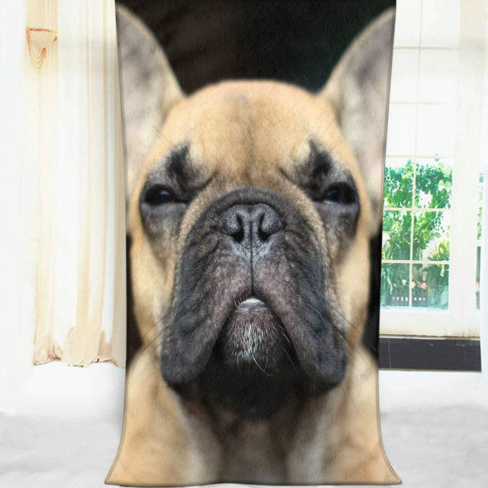 Moslion Funny French Bulldog Bath Towel 64x32 Inches