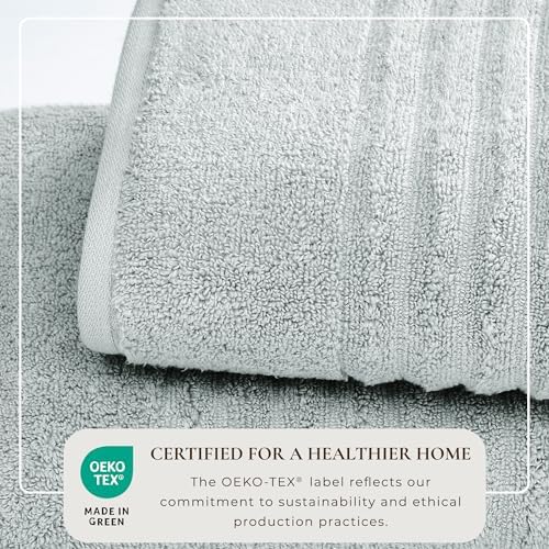 Great Bay Home Grey Bath Towels 4 Pack - 100 Combed Cotton
