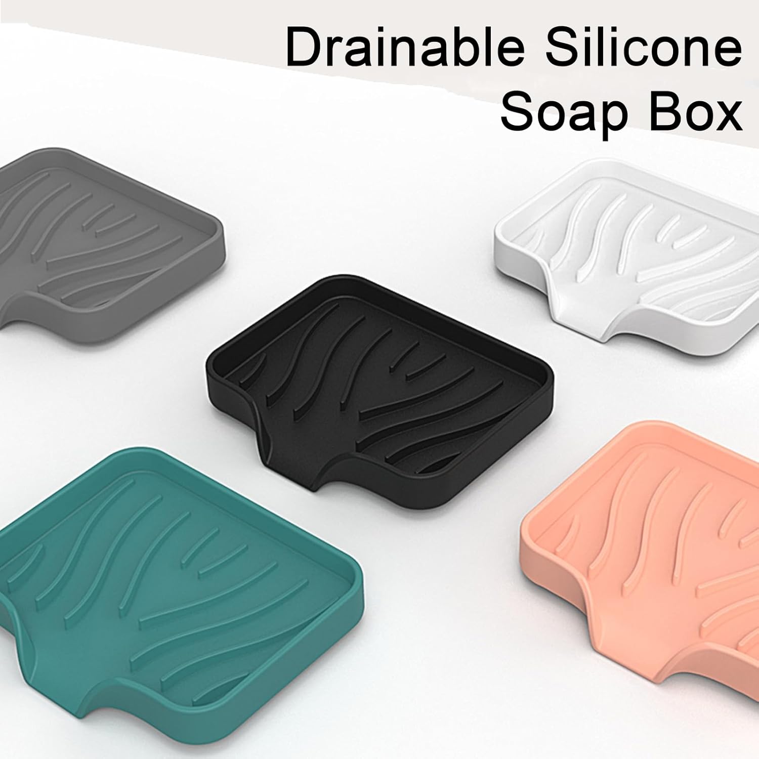 Curfair Soap Dish Black with Suction Cup and Quick Dry Design