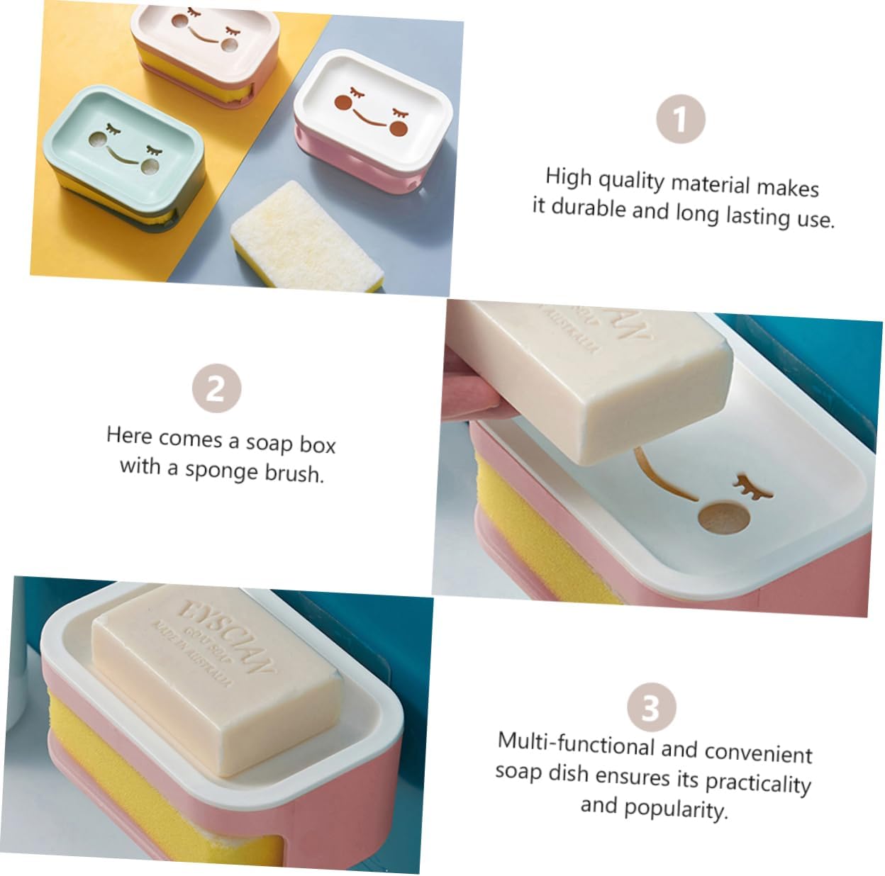 BRIGHTFUFU Double Layer Soap Holder for Bathroom and Kitchen