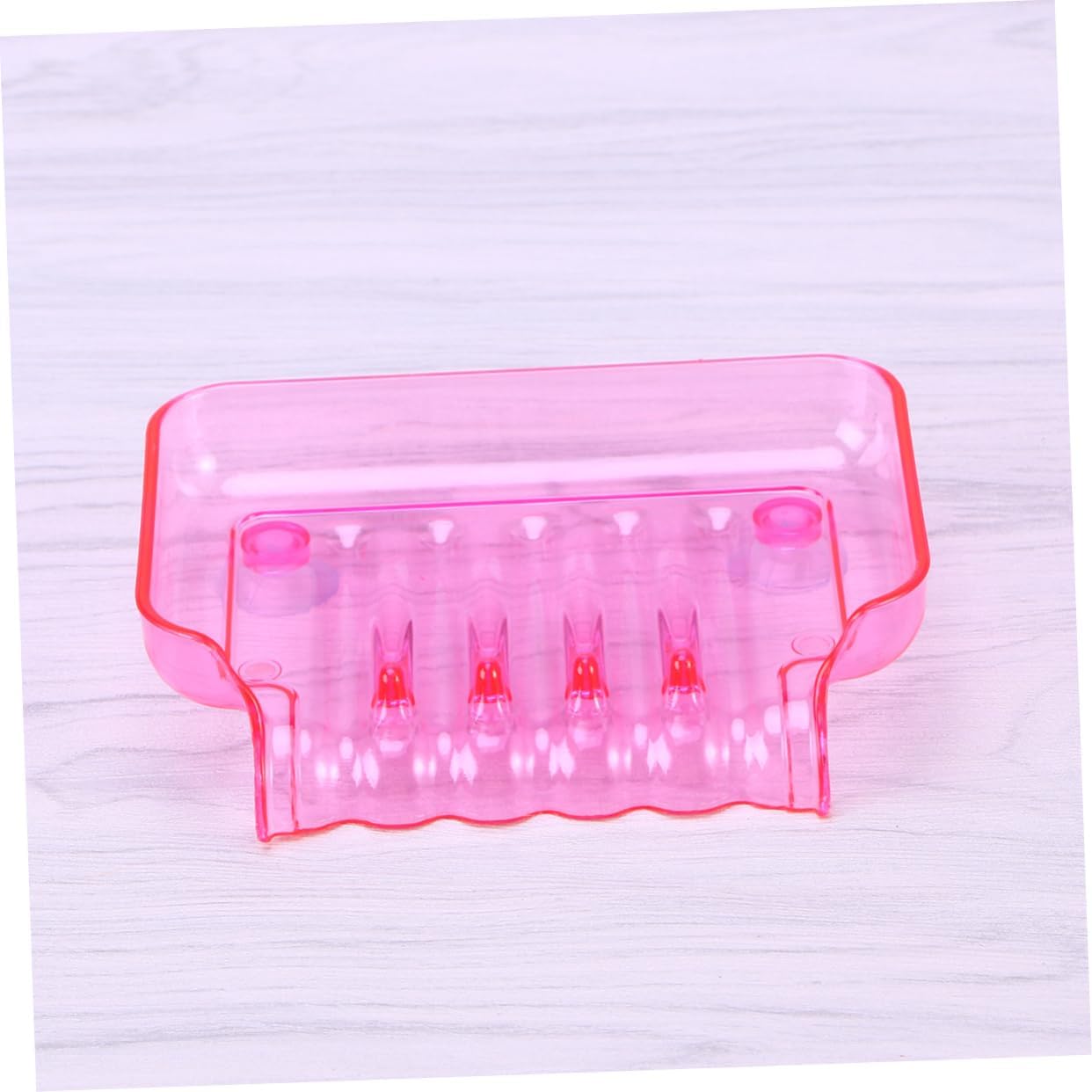 Amosfun Clear Soap Dish with 2 Suckers for Bathroom Wall Mount