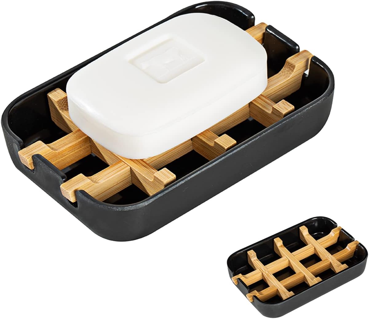 Modern Removable Bamboo Fiber Soap Holder - Black
