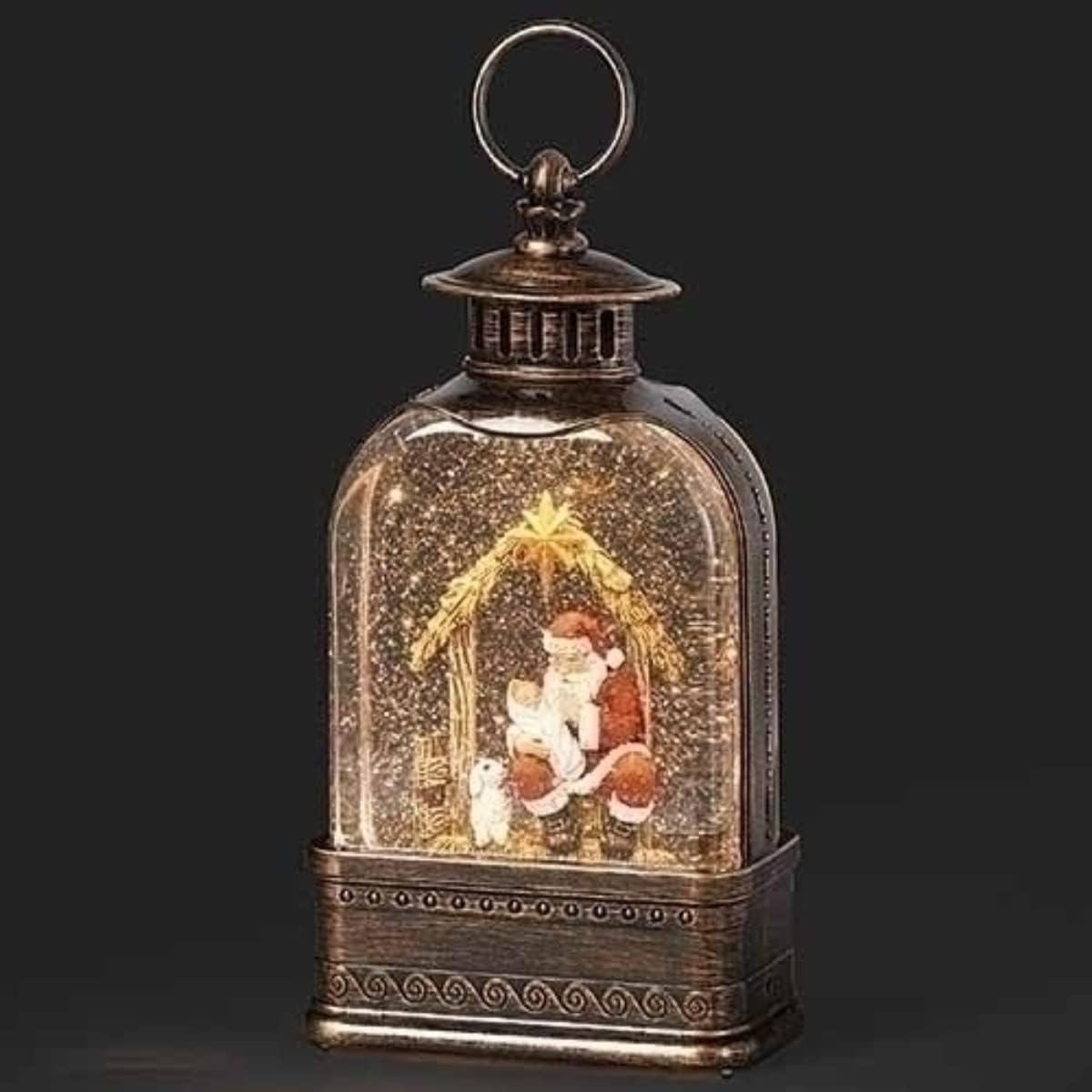 Roman Kneeling Santa LED Swirl Lantern