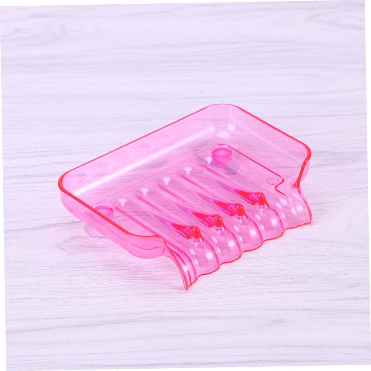 Amosfun Clear Soap Dish with 2 Suckers for Bathroom Wall Mount