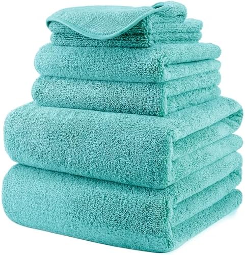 POLYTE 60x30in Quick Dry Microfiber Towel Set - 6 Piece