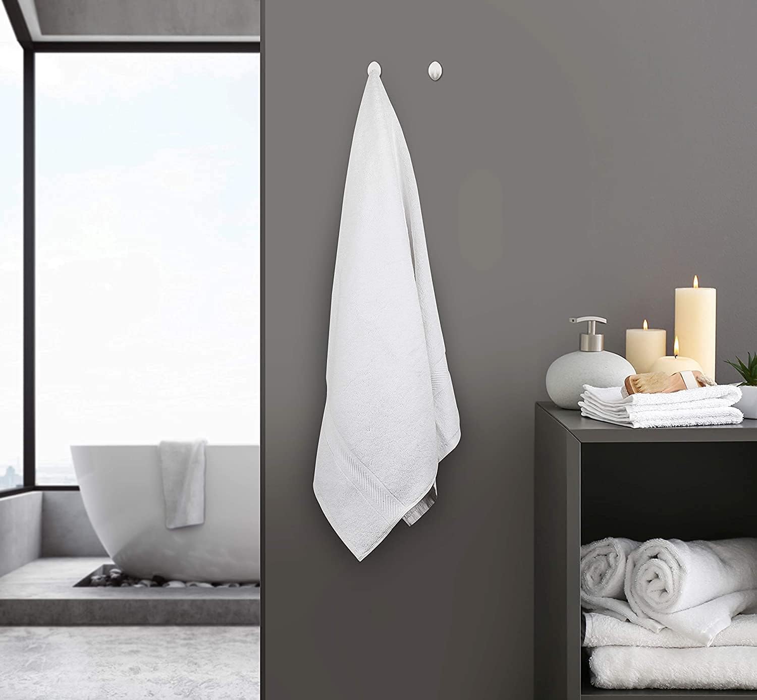SIMPLI-MAGIC Bath Towel Set 6-Piece 24x46 White
