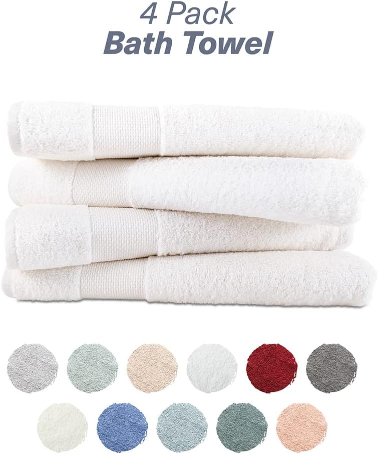 Hencely Premium Bath Towel Set of 4 28x58 Inches