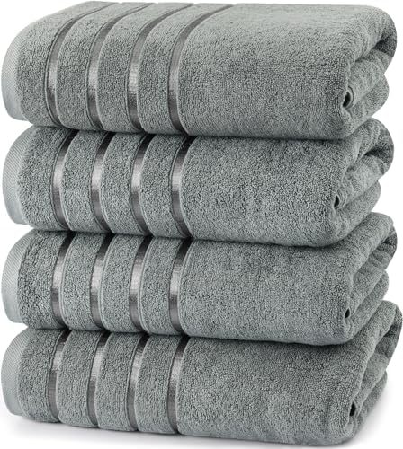 Utopia Towels 4 Pack Cool Grey Bath Towels