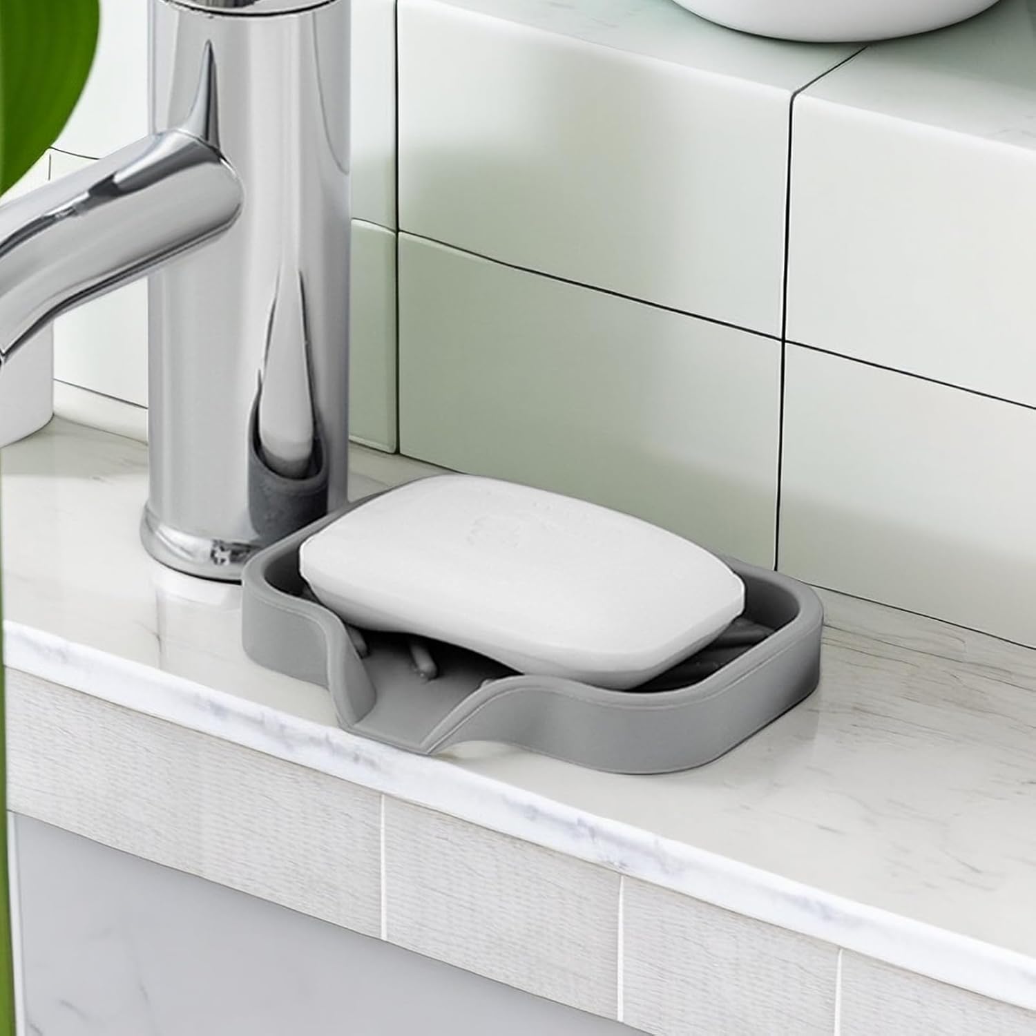 Lamphle Drain Mat Silicone Soap Dish Organizer
