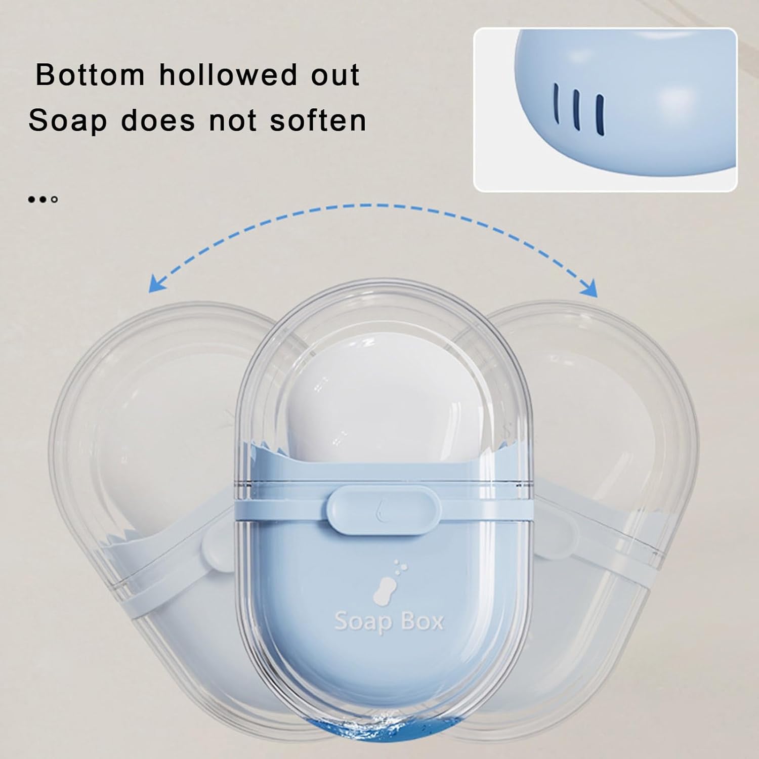Travel Soap Box with Drainage and Lock Design 1