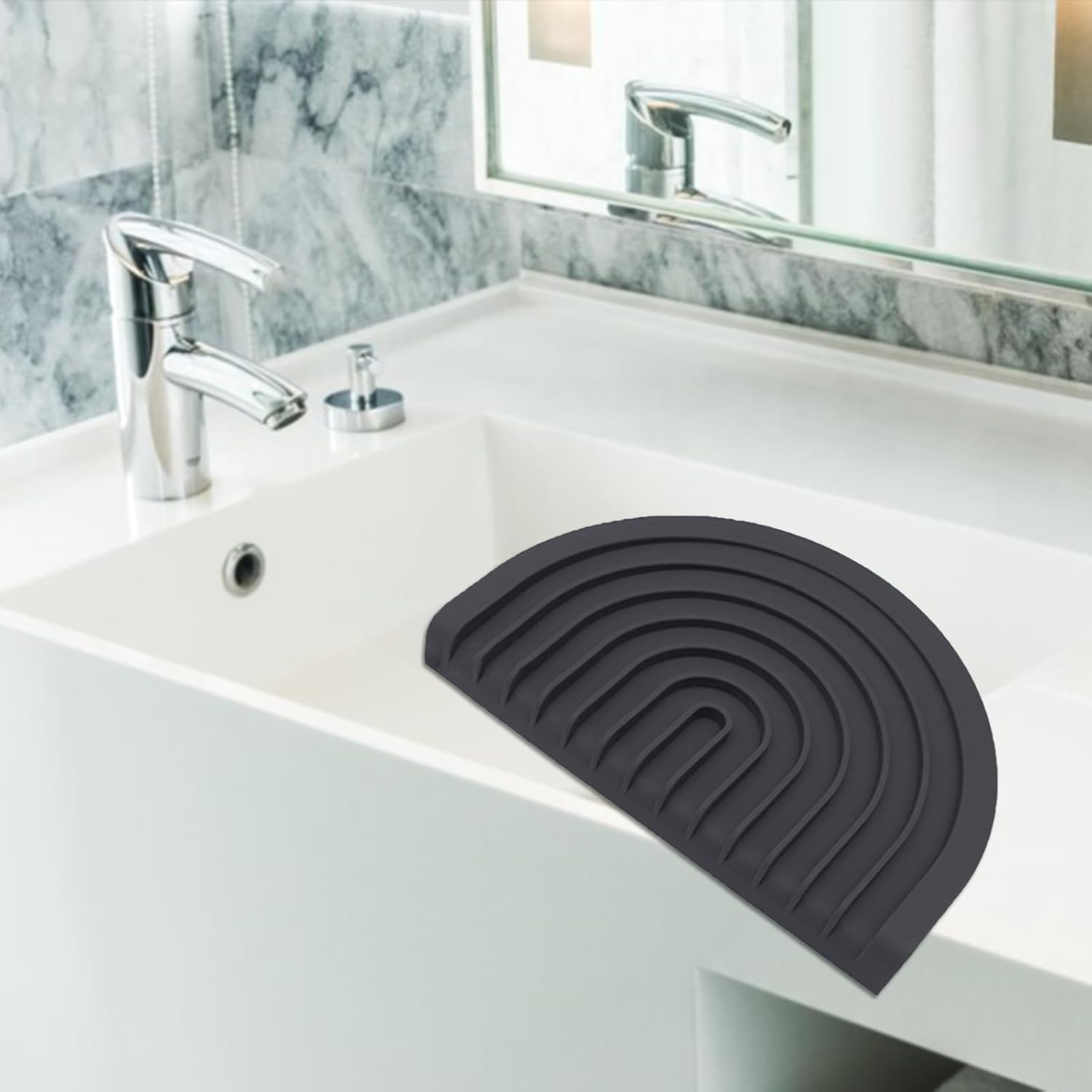 CAROYINO Soap Dish with U-Shaped Design Black 1
