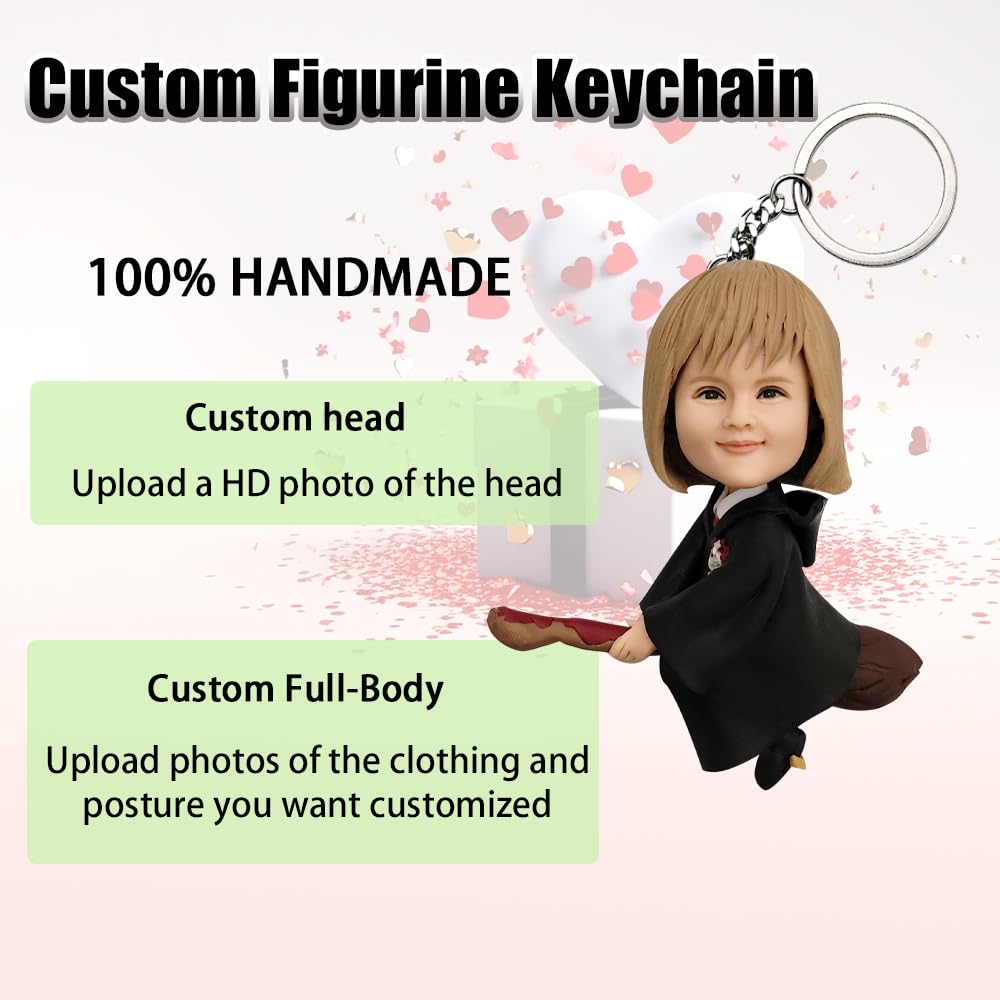 Custom Figurine Keychain for Women Girls Sister Best Friend GF Mom Teacher