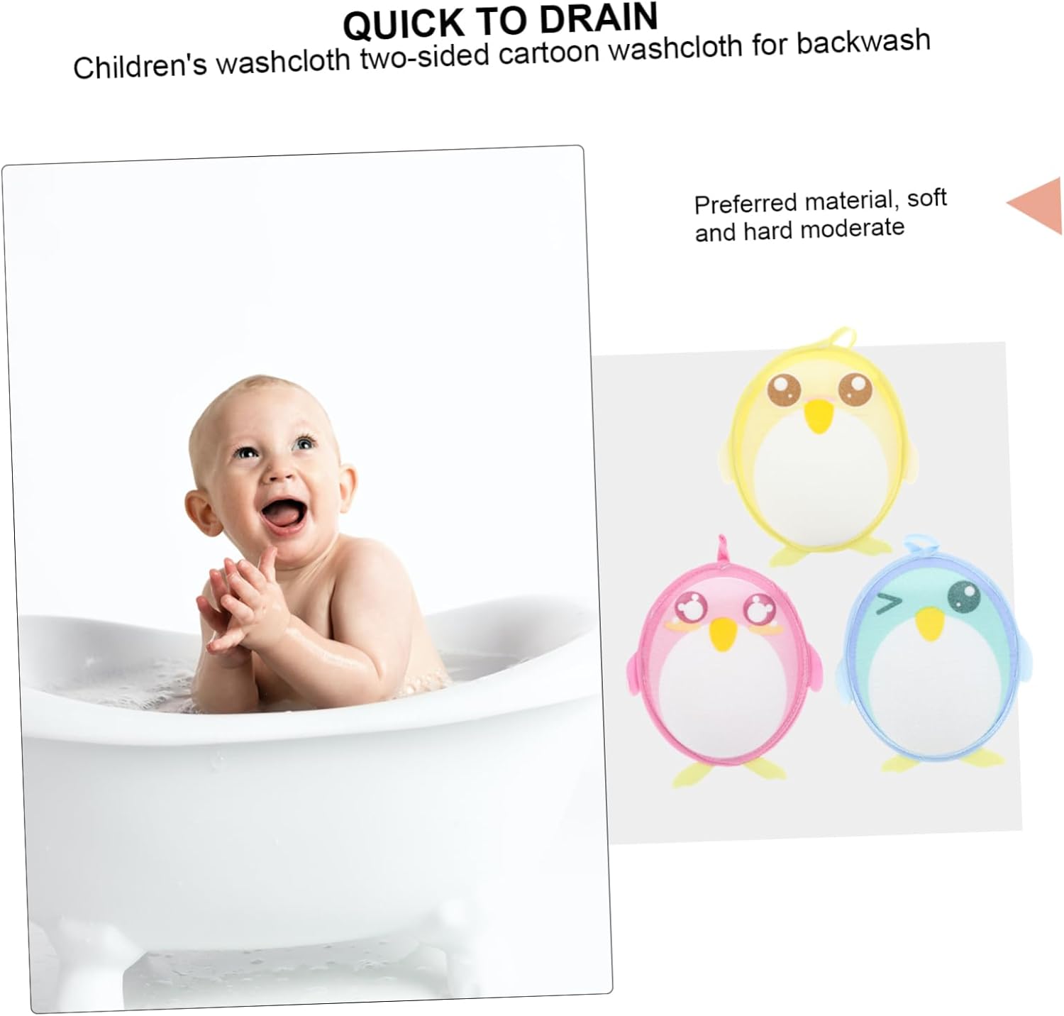 FRCOLOR 3pcs Bath Towel Set with Washcloth and Sponge
