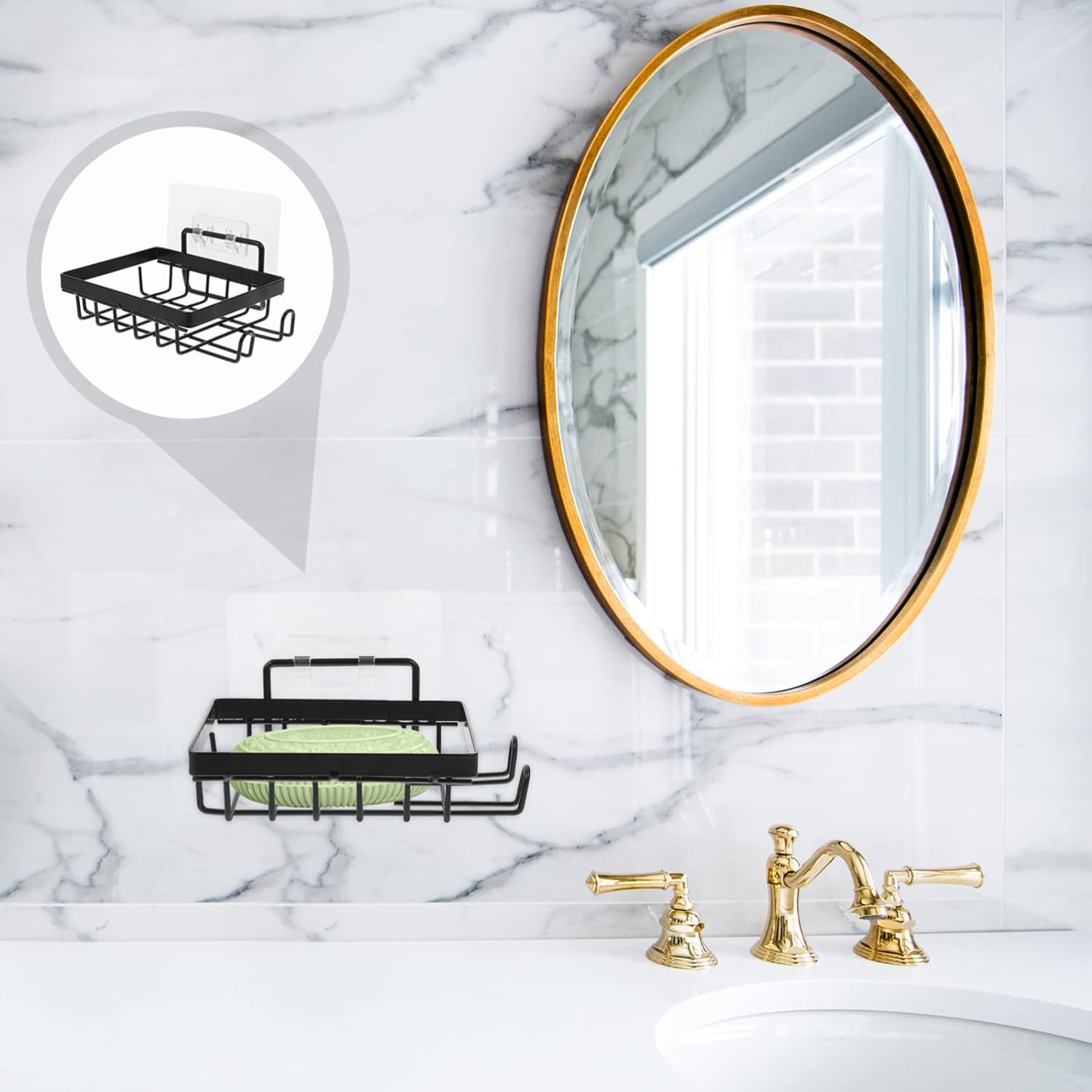 Alipis Wall-mounted Soap Holder Bar Dish for Shower and Kitchen