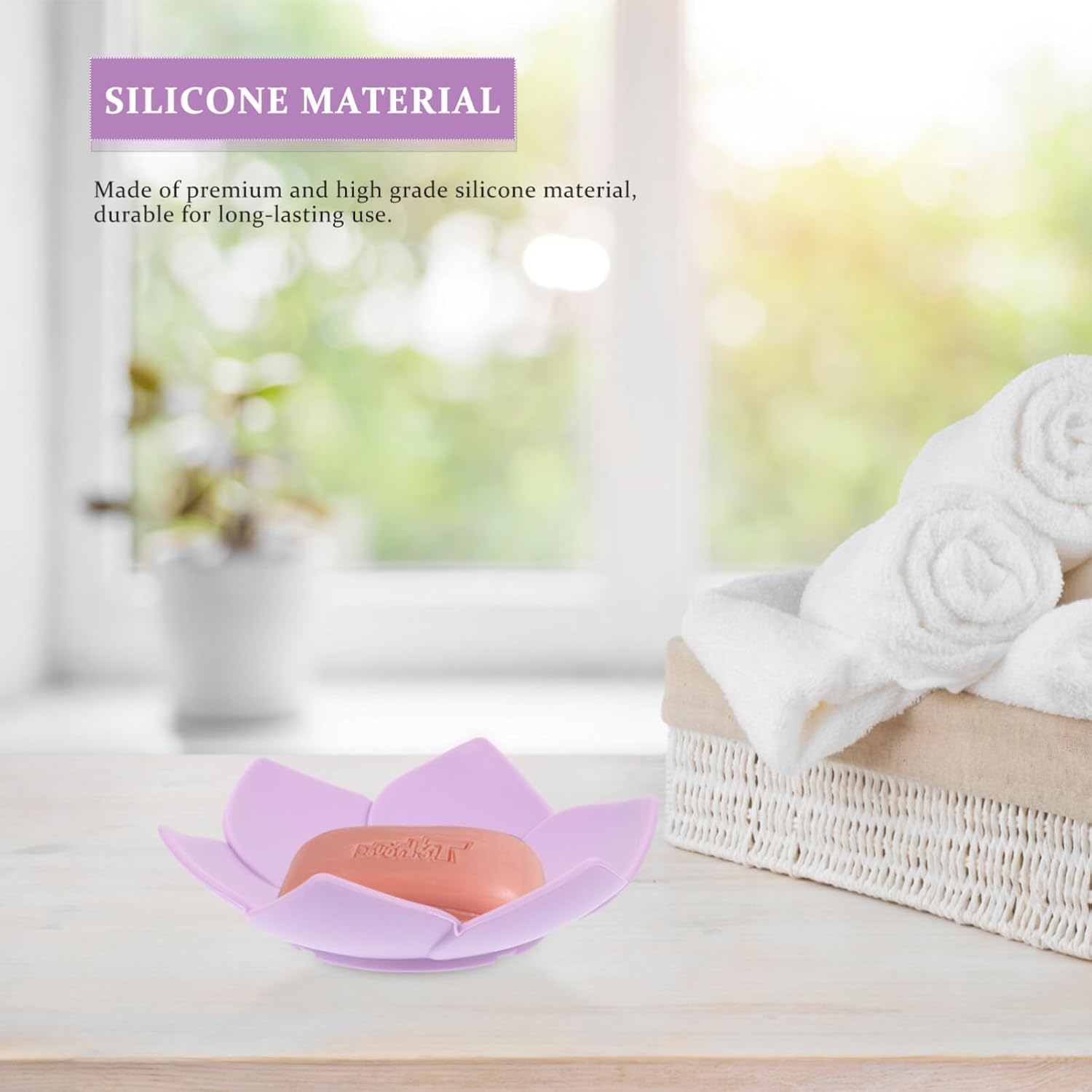 NOLITOY 2pcs Silicone Soap Dishes with Drainage
