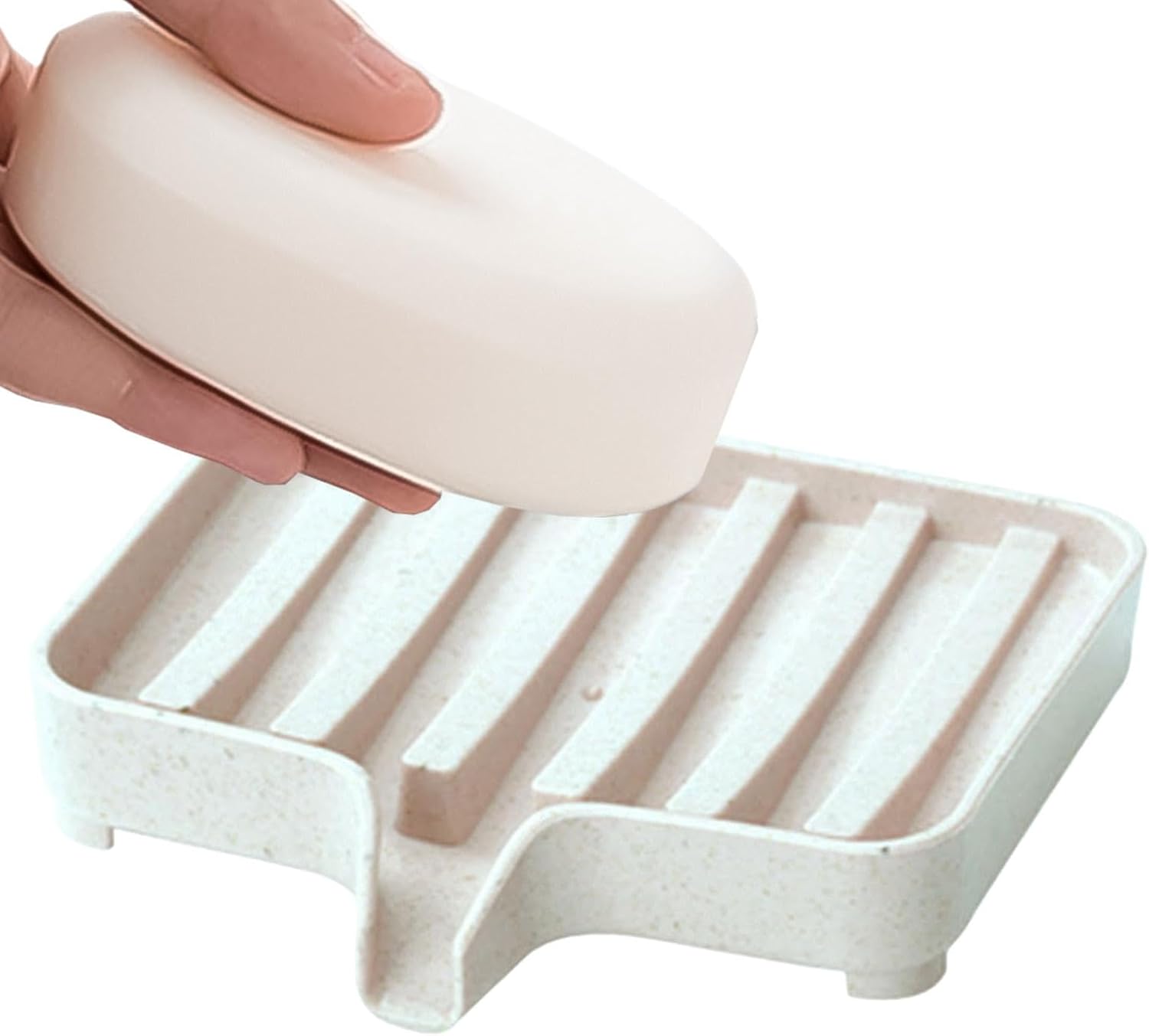 Bathroom Soap Holder - Self-Draining Double Layer Dish Keep Soap Dry Clean Beige