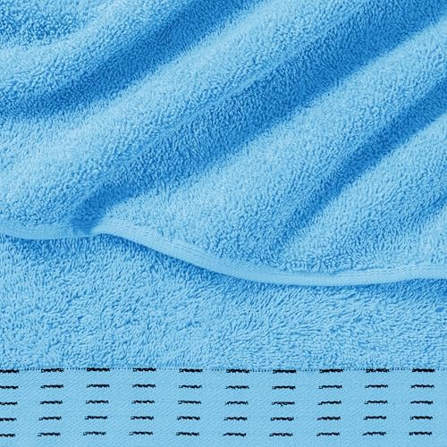 Malloni Home Cotton Bath Towel Set 28x55 Sky Blue 2 Pack