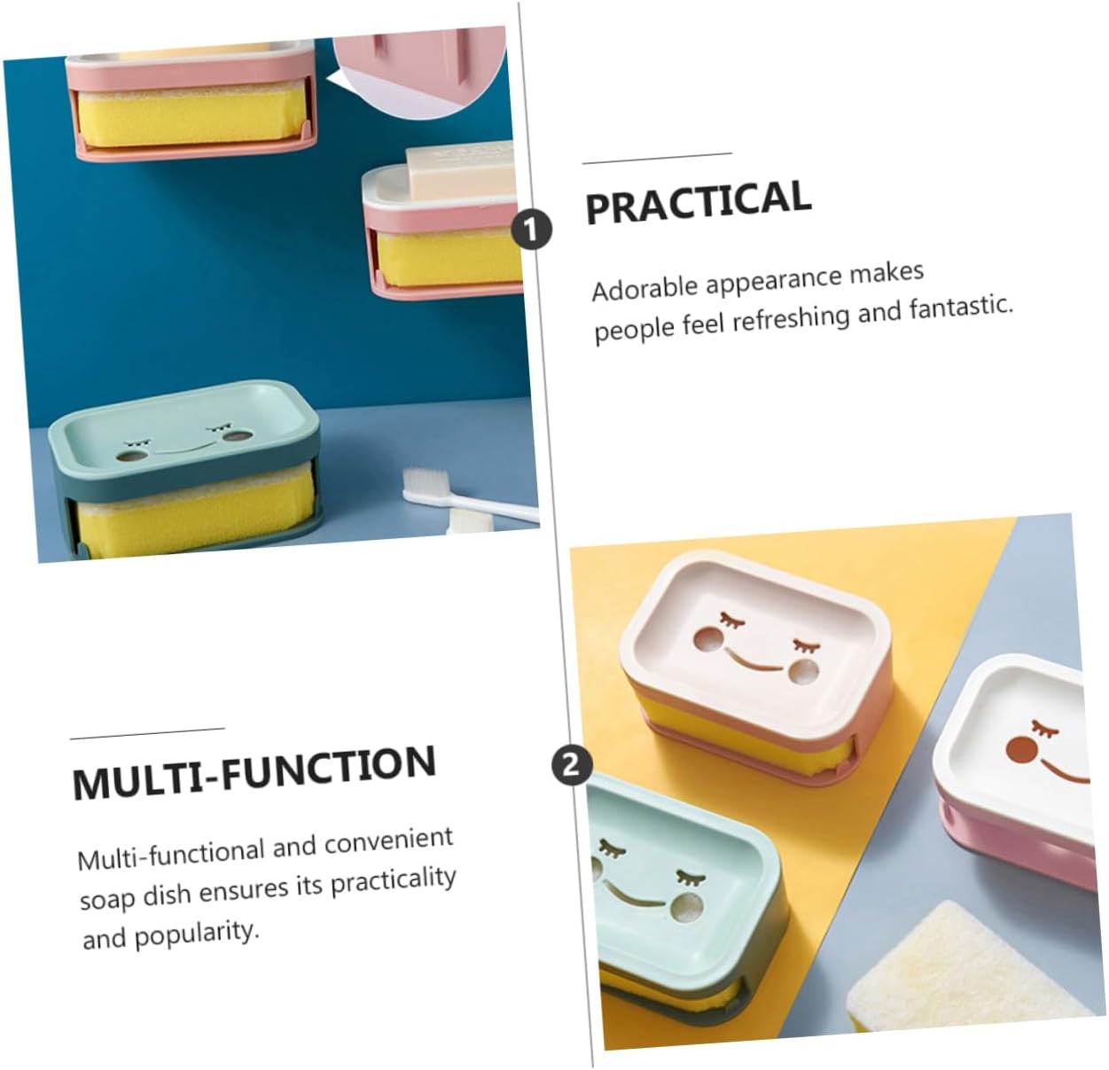 Double Layer Wall-Mounted Soap Dish with Drainage