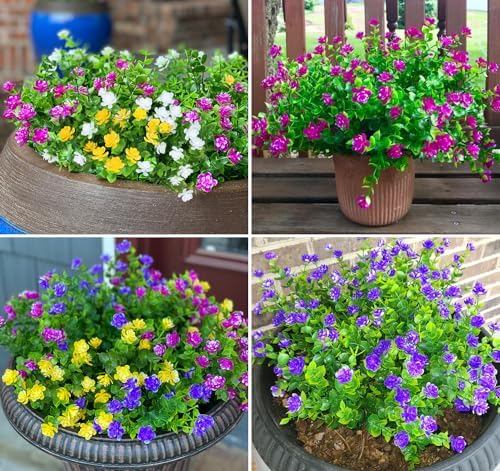 KLEMOO 8 Bundles UV Resistant Artificial Boxwood Shrubs