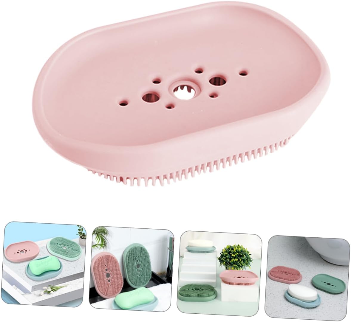 LIFKOME Draining Soap Tray with Silicone Holder
