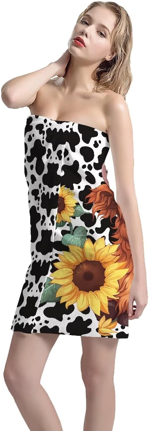 INSTANTARTS Cow Tattoo Baby Highland Cow Bath Towel