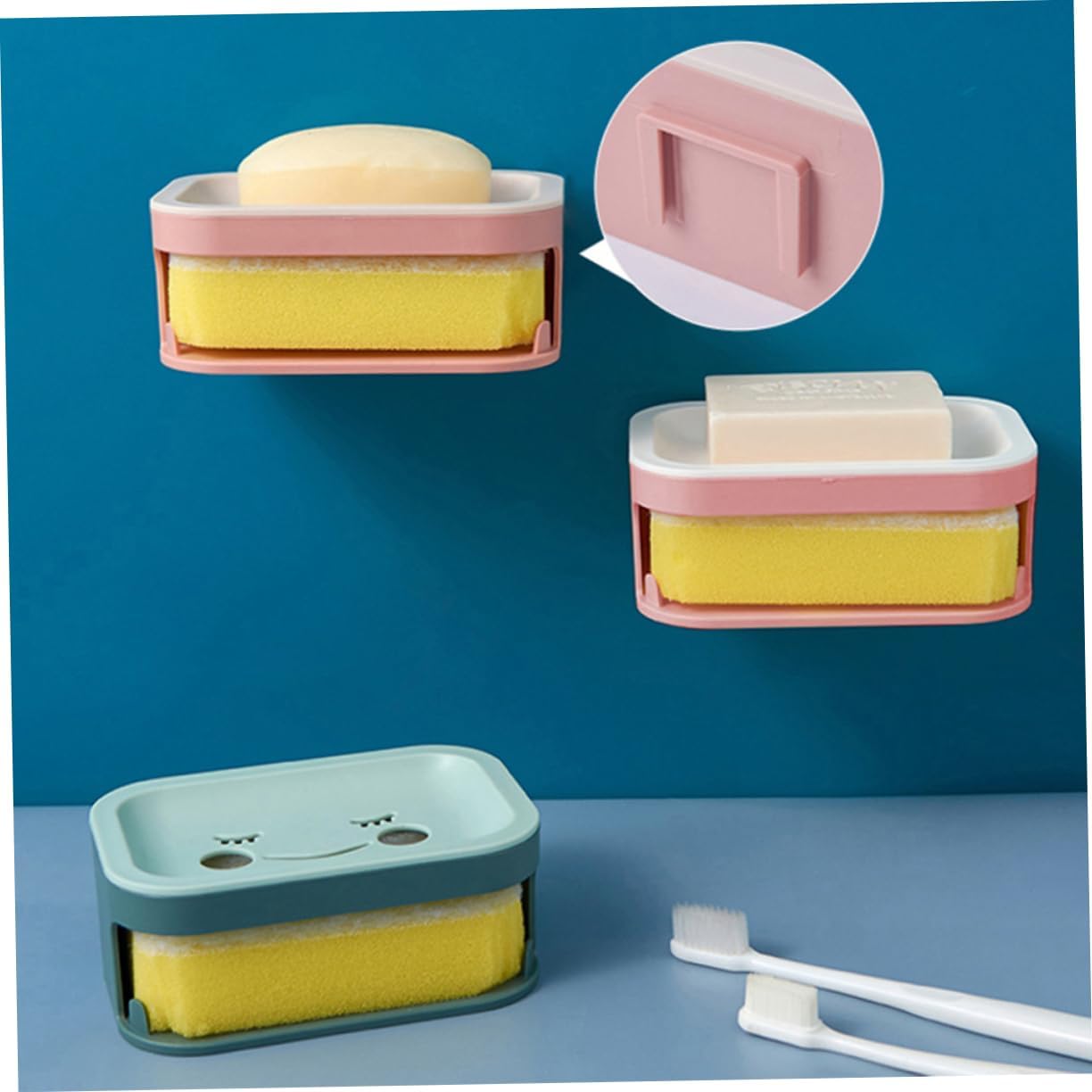 BUGUUYO Double Layer Wall-Mounted Soap Draining Dish