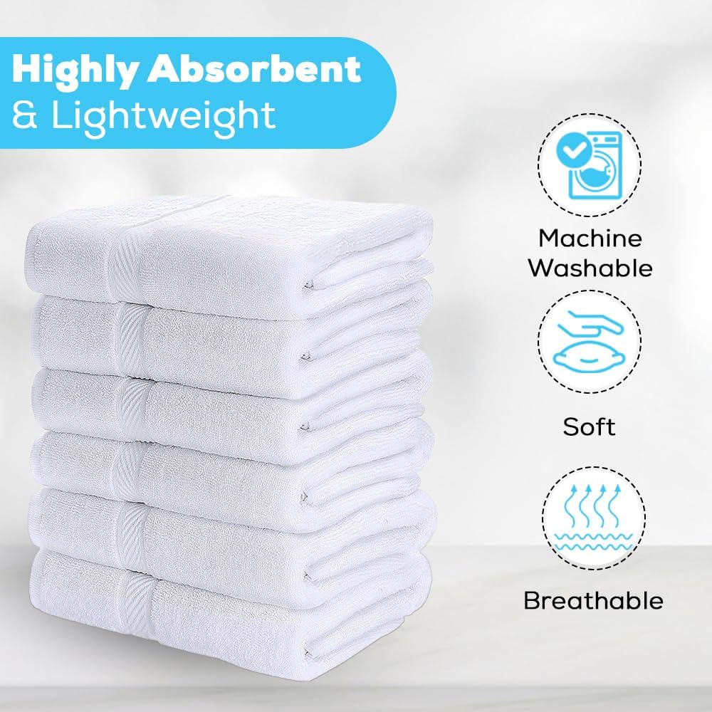 SIMPLI-MAGIC Bath Towel Set 6-Piece 24x46 White