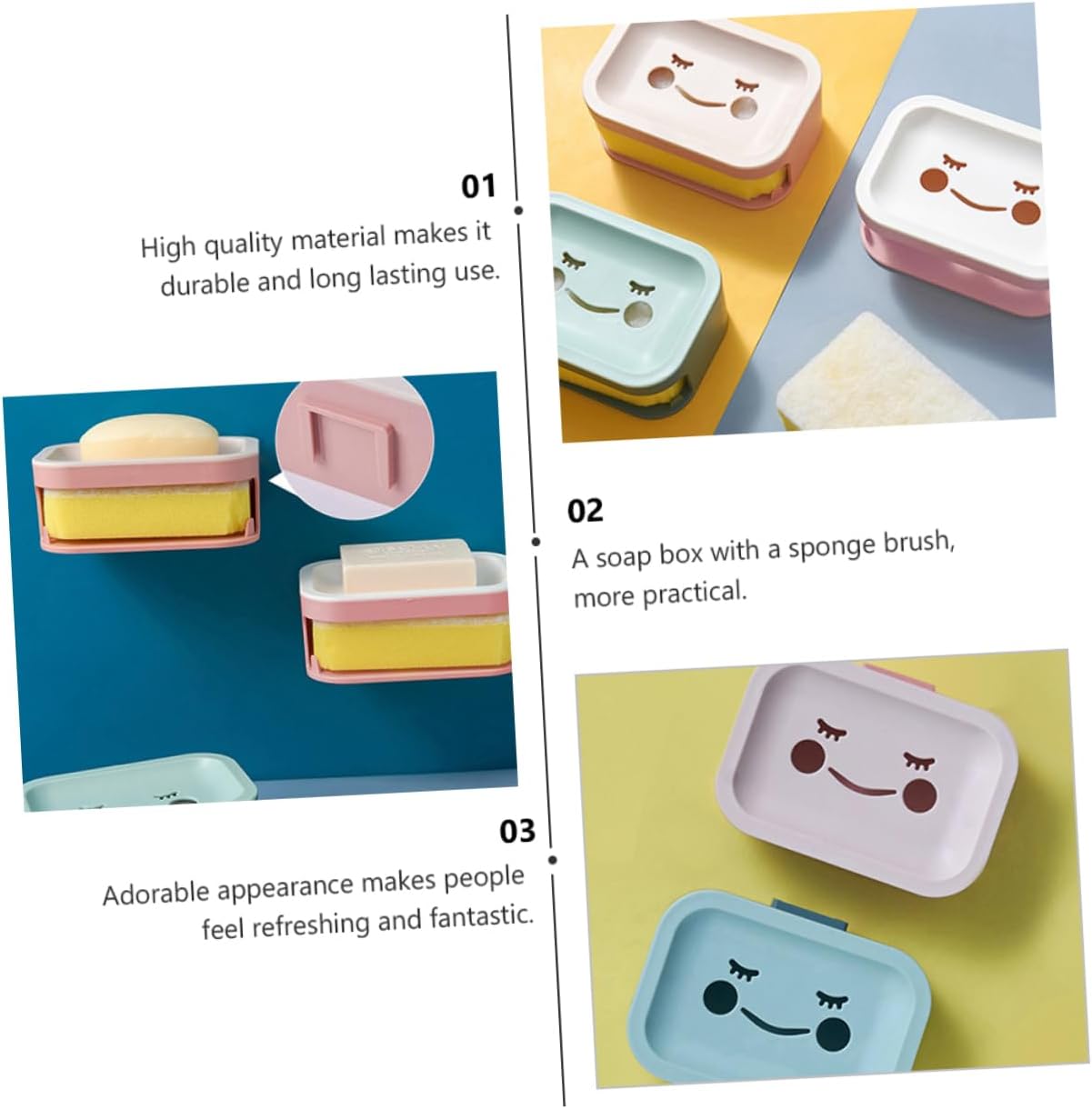 Amosfun Wall Mount Soap Holder with Draining Design