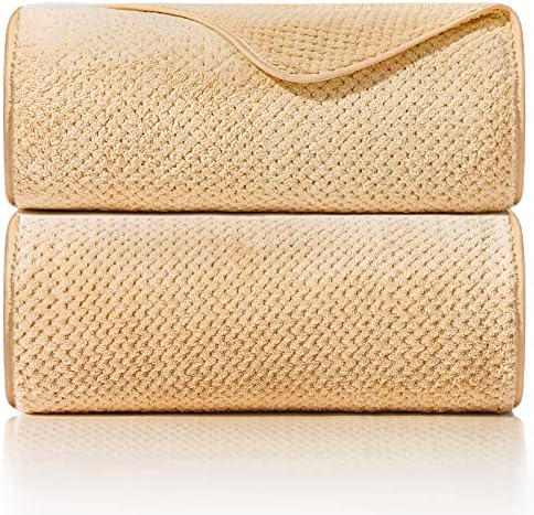 OLESTER Microfiber Bath Towel Set Brown 2 Pack 1