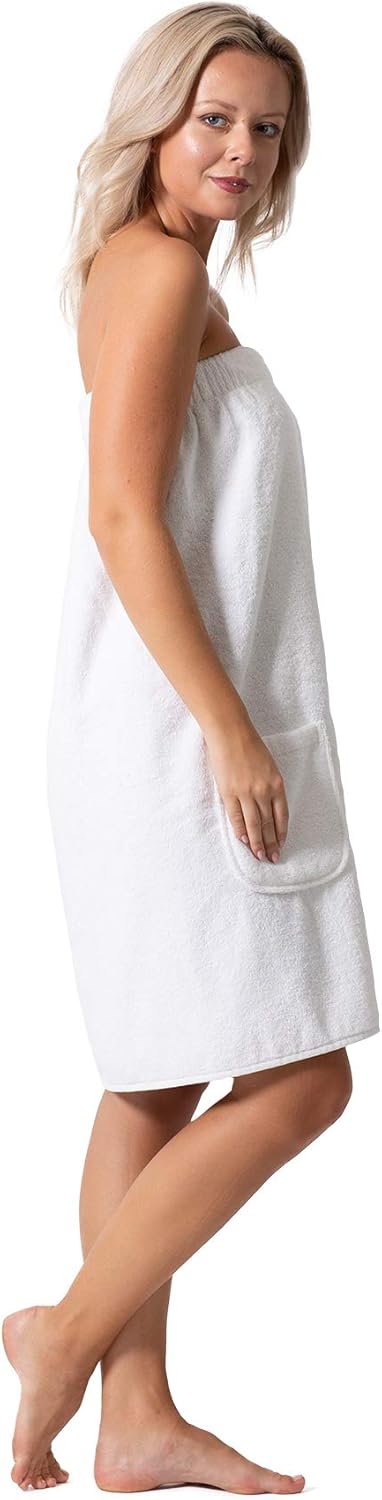 Robe Direct Womens Terry Cloth Spa Towel Wrap with Adjustable Closure