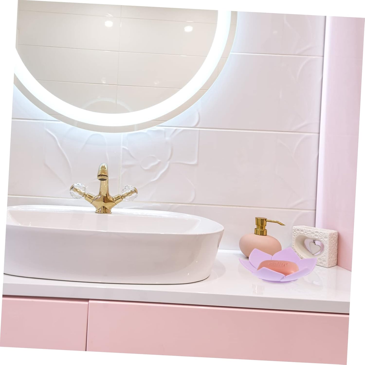2pcs Silicone Soap Trays Drainage Stylish Bathroom Holder