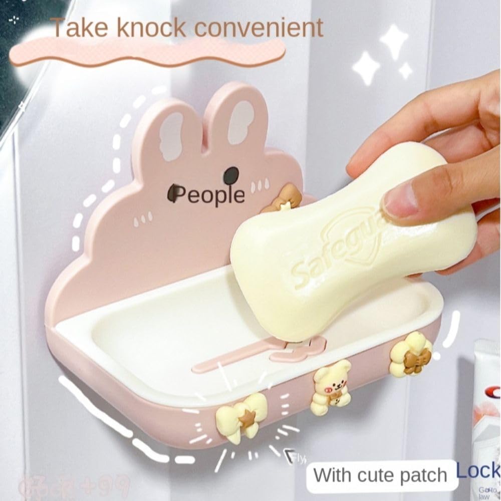 Cute Rabbit Soap Holder Wall Mounted Soap Rack