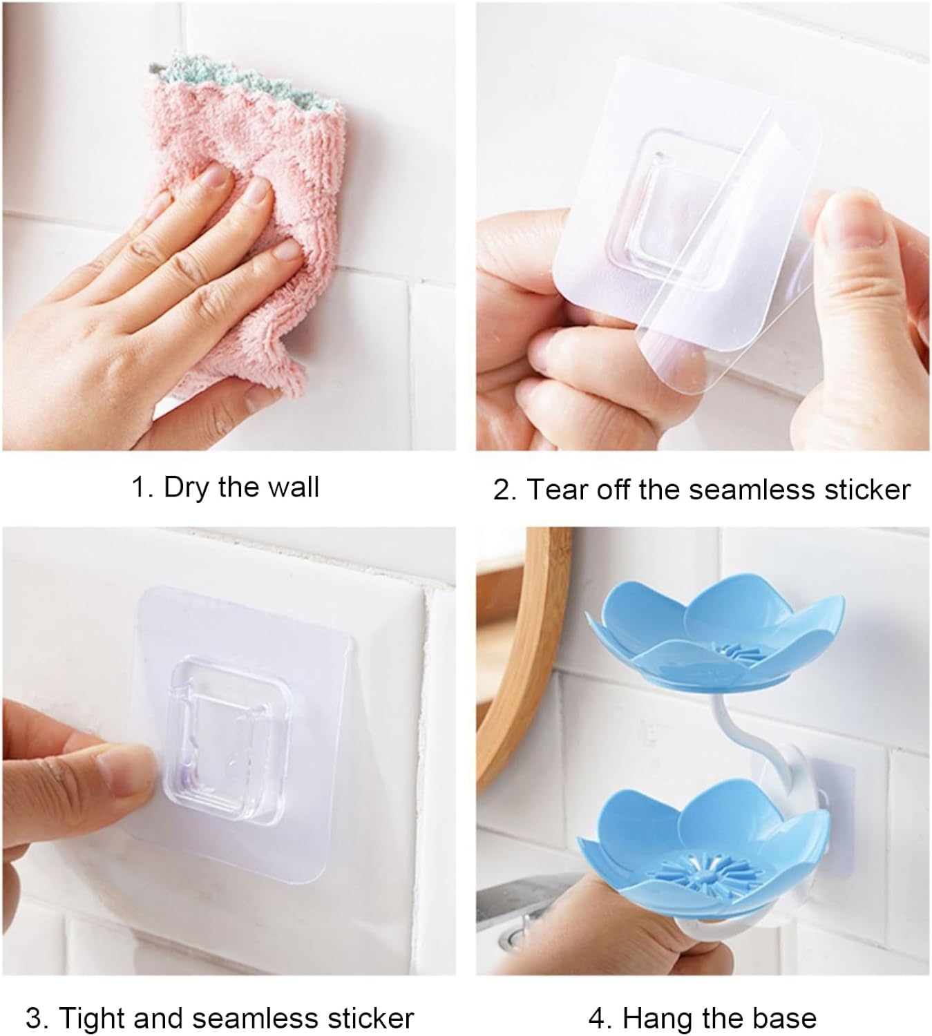 Pink Double Layer Soap Dish with Suction Cup