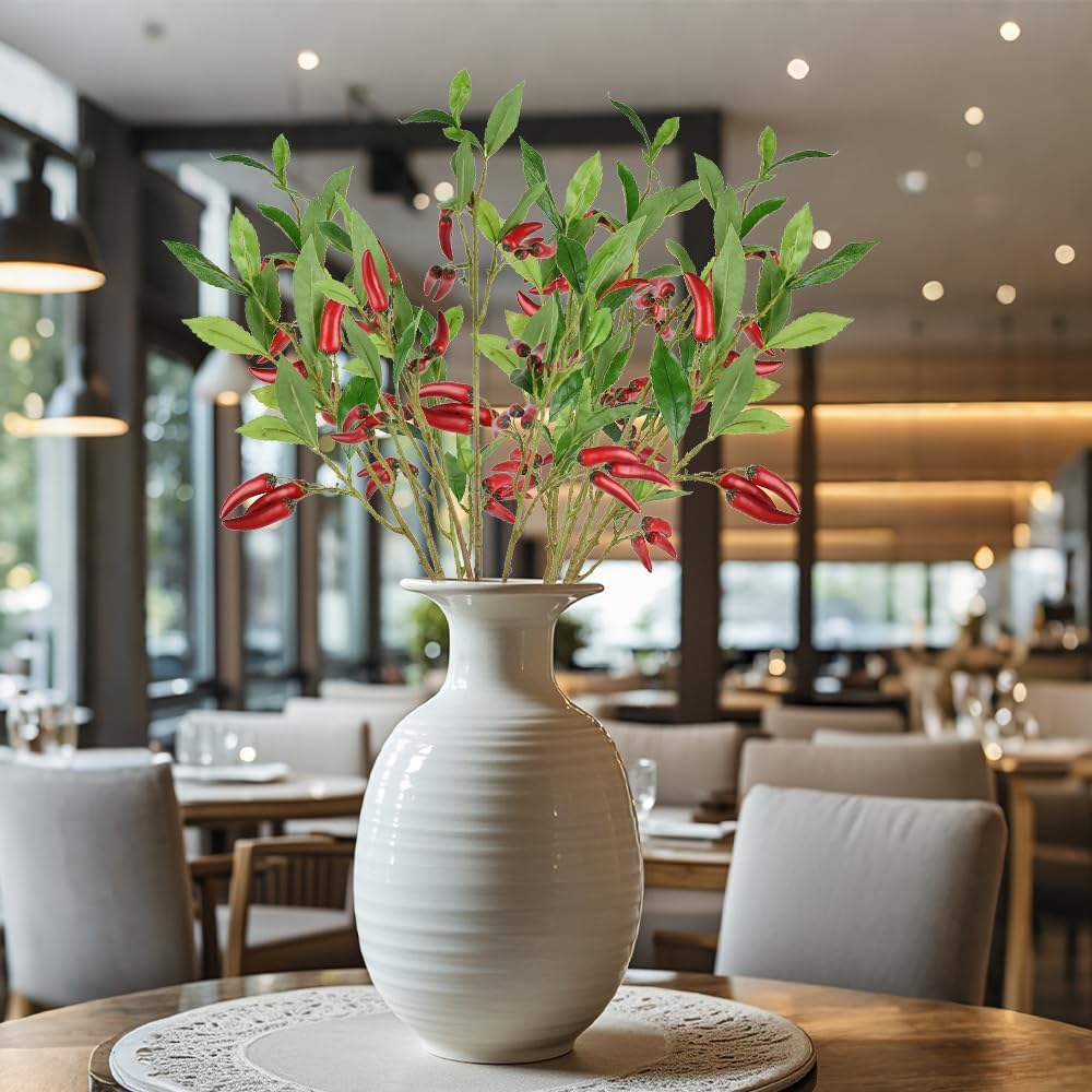 LUEYAO Artificial Chili Pepper Stem for Vase Decor