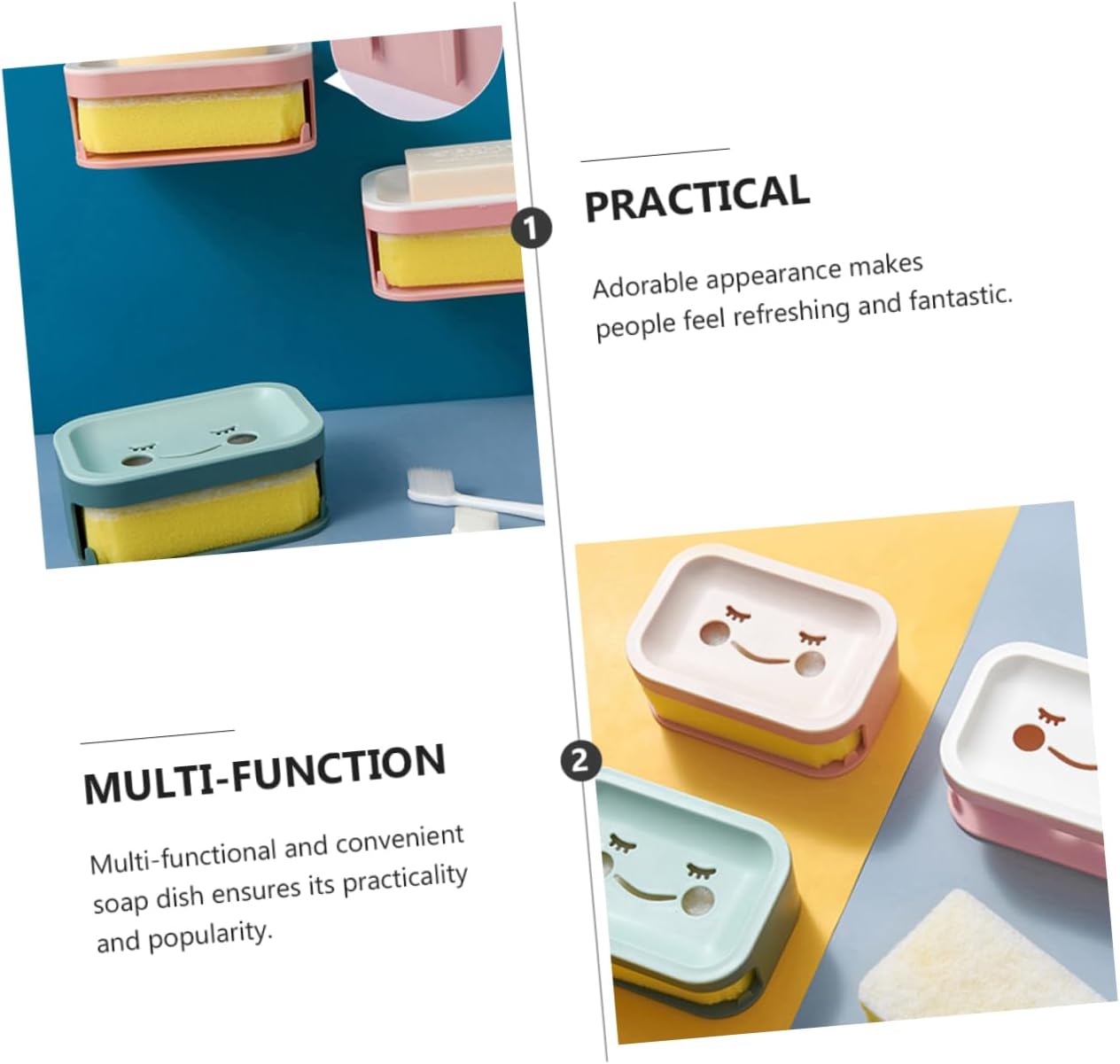 BRIGHTFUFU Double Layer Soap Holder for Bathroom and Kitchen