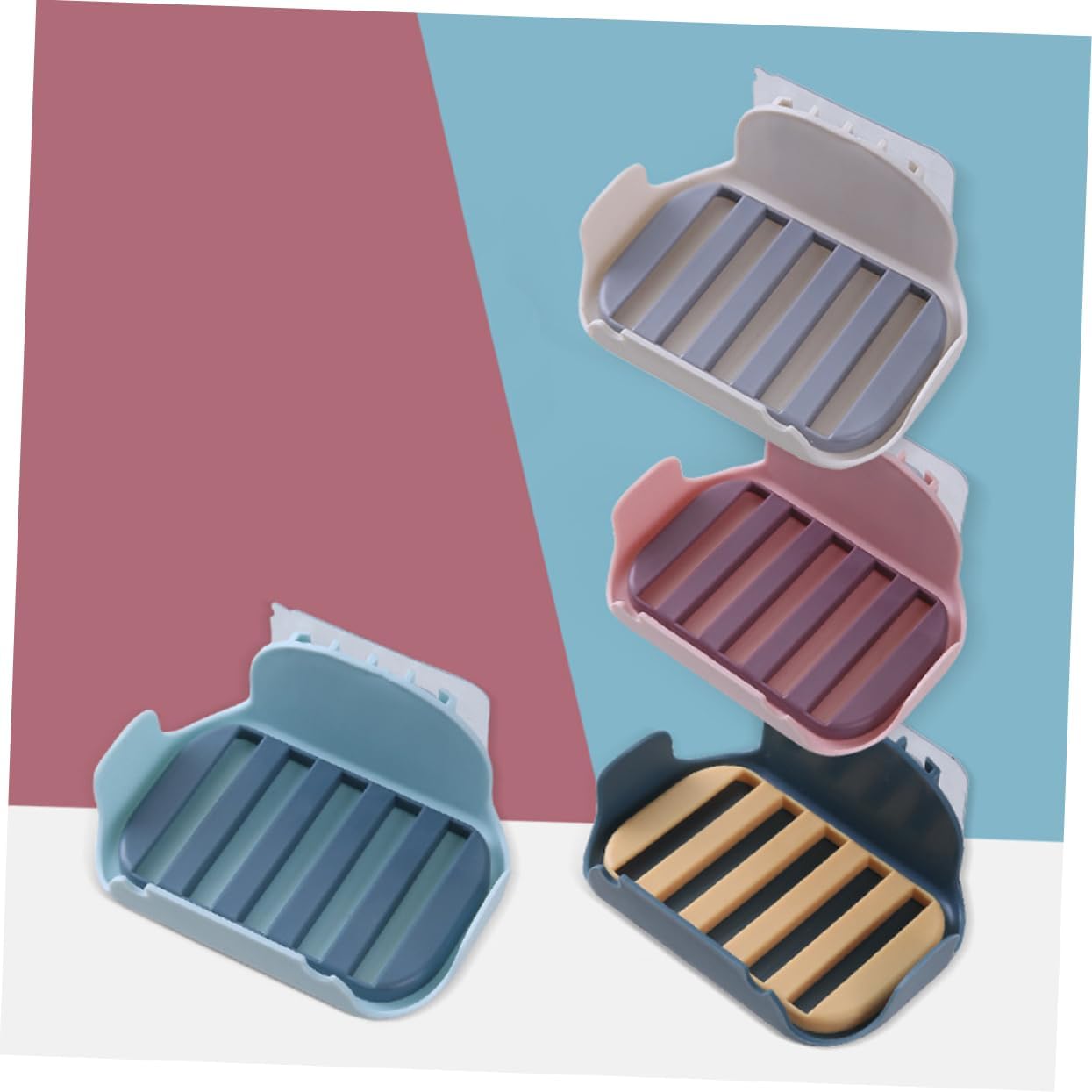 Holibanna Holder Soap Dish Adhesive Compartment