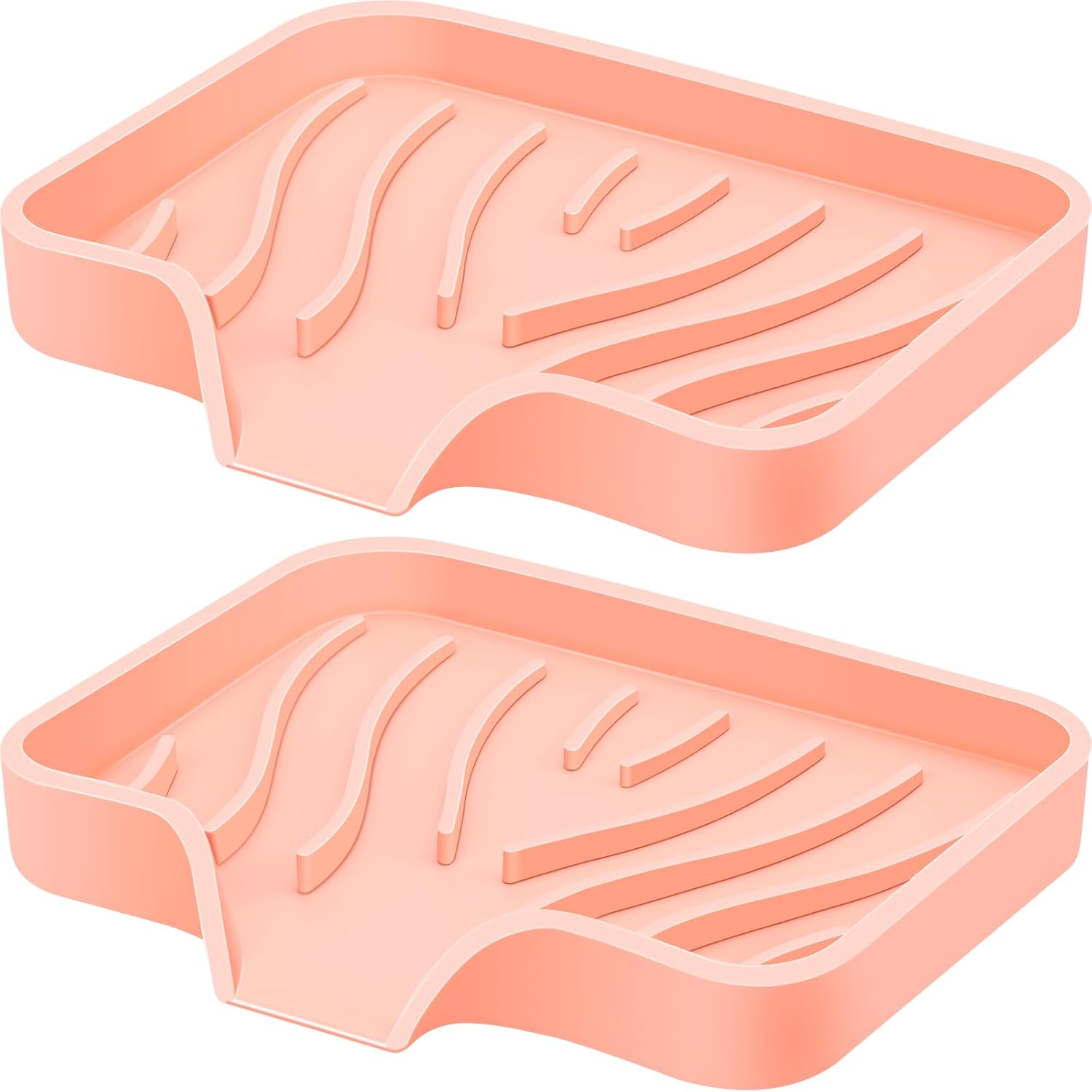 SAISN Silicone Soap Dish 2 Pack with Drain