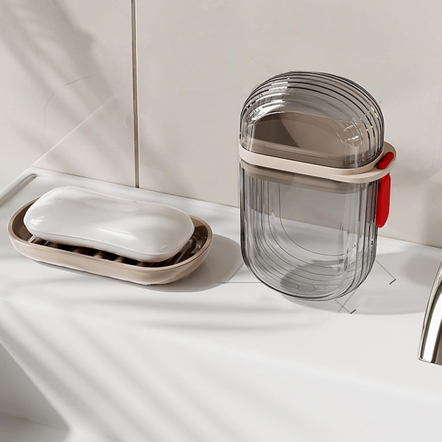 Travel Soap Container with Lock Design and Leakproof Lid