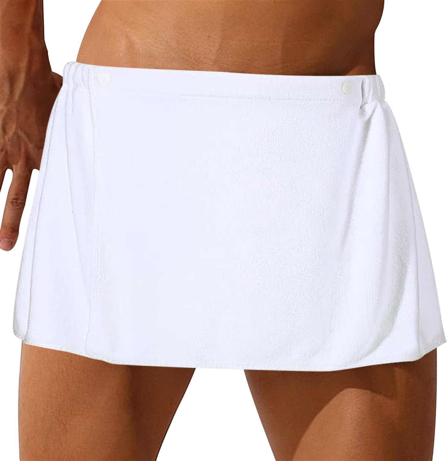 Men Boys Adjustable Microfiber Bath Towel Wrap White