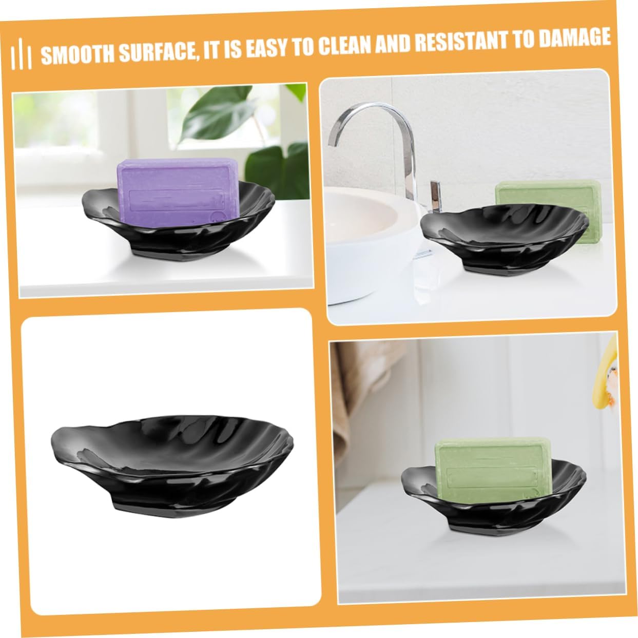 ABOOFAN 2pcs Elegant Sturdy Plastic Soap Dish Set
